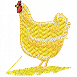 Chickens And Roosters Embroidery Design 6